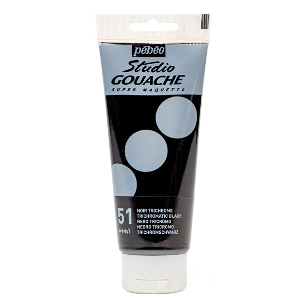 Gouache Studio 220 ml Noir Trichrome