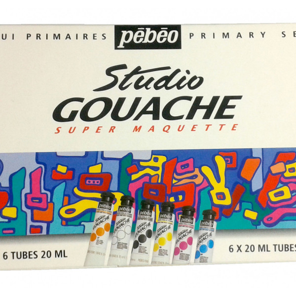 Gouache Studio 20 ml x 6 Couleurs primaires