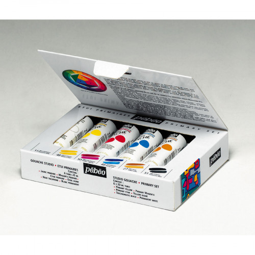 Gouache Studio 20 ml x 6 Couleurs primaires