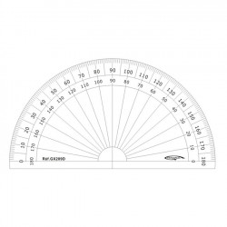 Rapporteur ½ cercle Gradué en degrés ø 10 cm