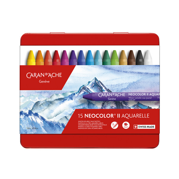 Pastels à la cire aquarellables NEOCOLOR II Boîte de 15