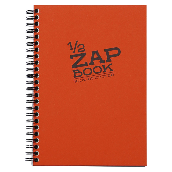 Carnet d'esquisse 1/2 Zap Book spiralé - A5 14.8 x 21 cm - 100 % recyclé