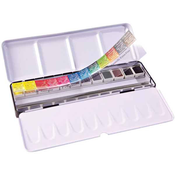 Peinture aquarelle Extra-Fine au Miel Boîte de 12 demi-godets