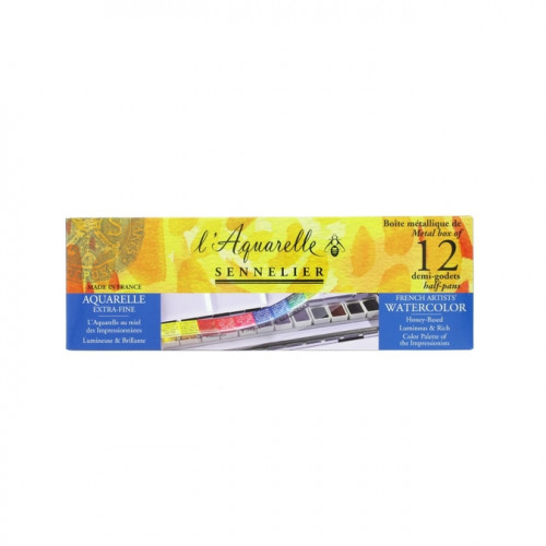 Peinture aquarelle Extra-Fine au Miel Boîte de 12 demi-godets