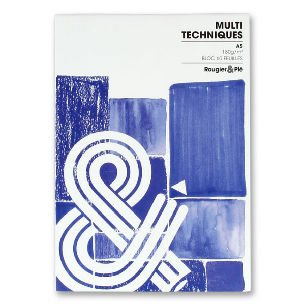 Papier dessin Multi-techniques 180 g/m² A5 14.8 x 21 cm Bloc de 60 feuilles