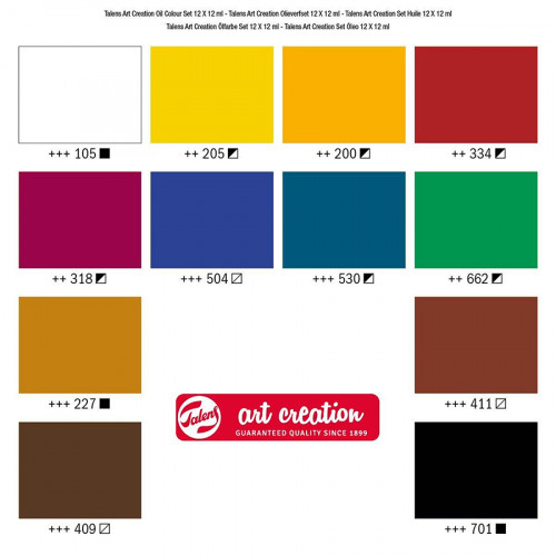 Peinture à l'huile Art Création 12 ml Boîte de 12