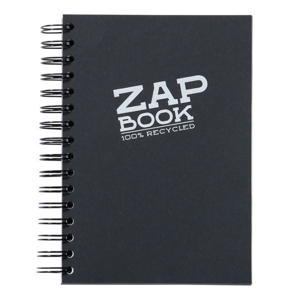 Carnet d'esquisse Zap Book spiralé - A5 14.8 x 21 cm - 100 % recyclé Noir