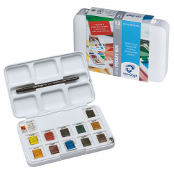 Peinture aquarelle Palette Basique 12 demi-godets