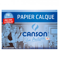 Papier calque 70 g/m² A4 21 x 29.7 cm 12 feuilles