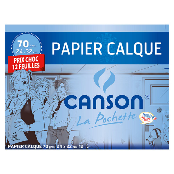 Papier calque 70 g/m² 24 x 32 cm 12 feuilles