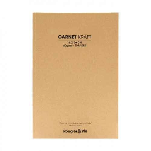 Papier Kraft 80 g/m² 19 x 26 cm Carnet de 50 feuilles