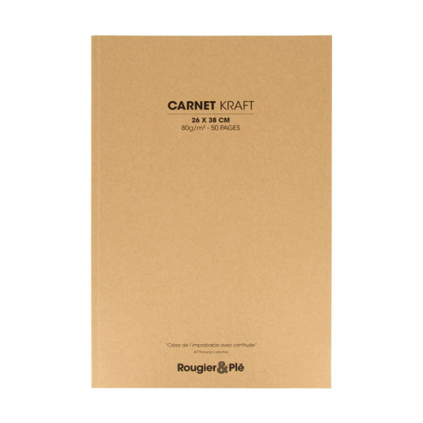 Papier Kraft 80 g/m² 26 x 38 cm Carnet de 50 feuilles