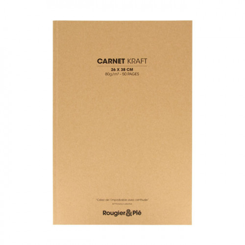 Papier Kraft 80 g/m² 26 x 38 cm Carnet de 50 feuilles
