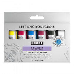 Gouache extra-fine Couleurs primaires 6 x 14 ml