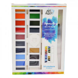 Aquarelle Nomade Palette de 18 couleurs