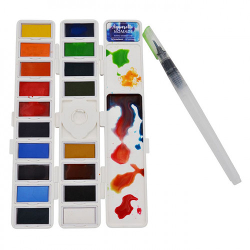 Aquarelle Nomade Palette de 18 couleurs