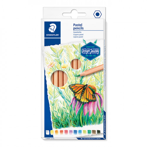 Crayon de couleur pastel Design Journey 12 pcs