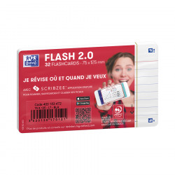 Fiche Bristol Flash 2.0 32 pcs 7.5 x 12.5 cm Blanc
