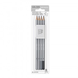 Lot de 4 Crayons Graphite Studio Collection + 1 Gomme