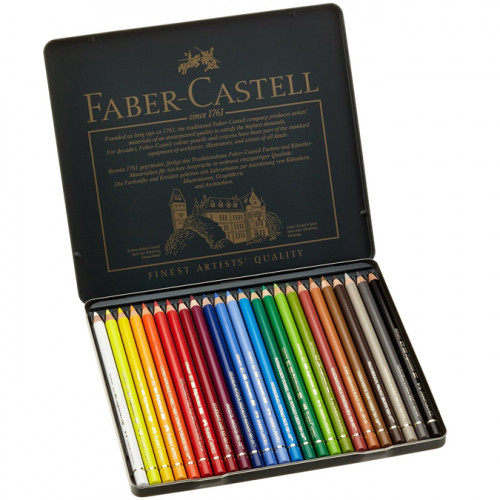 Crayons de couleur Polychromos, boîte métal de 12 pièces