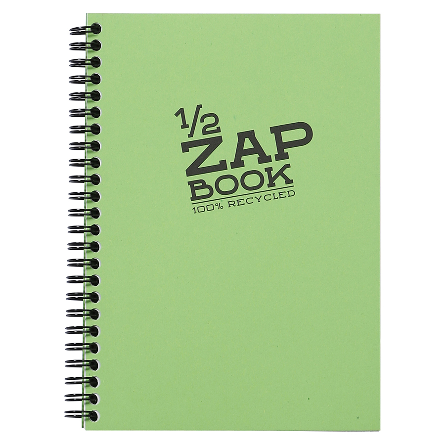Carnet d'esquisse 1/2 Zap Book spiralé - A5 14.8 x 21 cm - 100 % recyclé