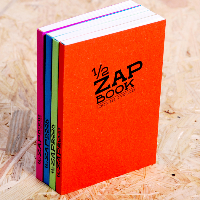 Carnet d'esquisse 1/2 Zap Book collé - A6 10.5 x 14.8 cm - 100 % recyclé