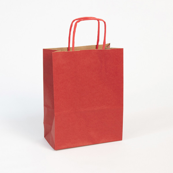 Sac en Kraft Vergé 110 g/m² 16 x 8 x 21 cm Rouge