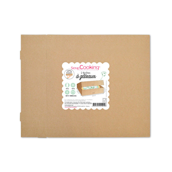 Boîte à gâteau en carton 32 x 32 x 8 cm 2 pcs