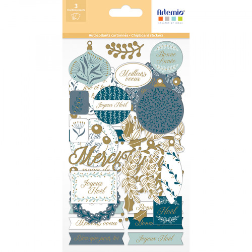 Autocollant cartonné Chipboard Splendid Christmas