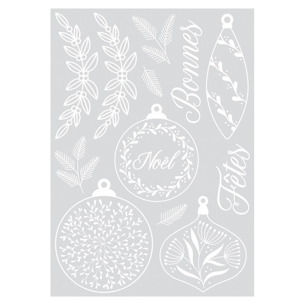 Autocollant pour fenêtre Splendid Christmas 12 pcs Blanc