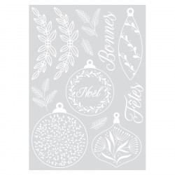 Autocollant pour fenêtre Splendid Christmas 12 pcs Blanc