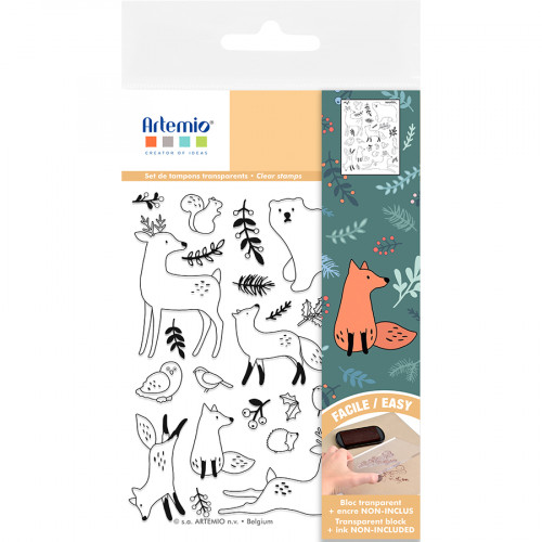 Tampon transparent Woodsy Christmas Animaux 25 pcs