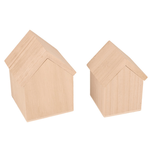 Boîte Maison en bois 2 pcs