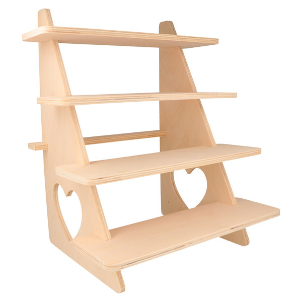 Présentoir en bois 4 étagères 35 x 18 x 12 cm