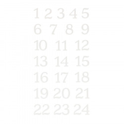 Autocollant Chiffres Calendriers de l'Avent Floqué Blanc