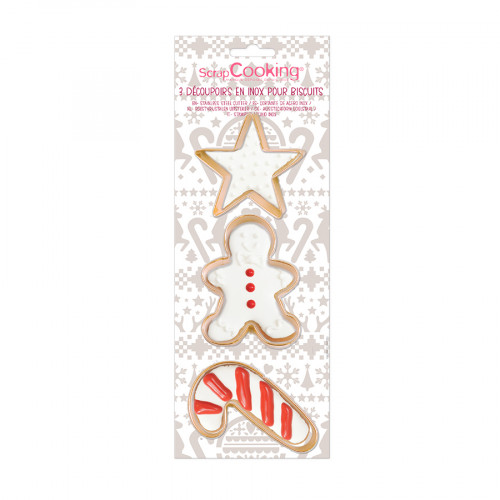 Emporte-pièce 3 pcs Bonhomme en pain d'épice Étoile Sucre d'orge