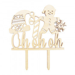 Décor de gâteau en bois Cake Topper OhOhOh