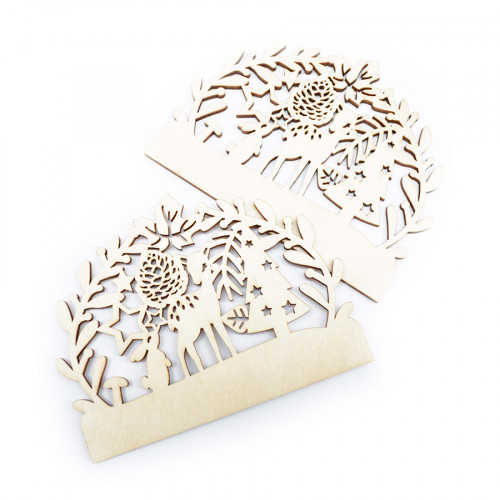 Embout de bûche en bois Forêt enchantée 2 pcs