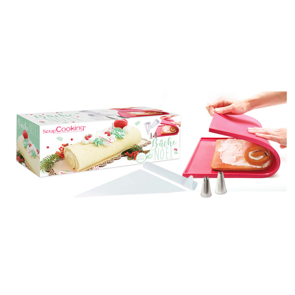 Kit Bûche roulée Tapis à génoise + Douilles + Poches à douilles 7 pcs