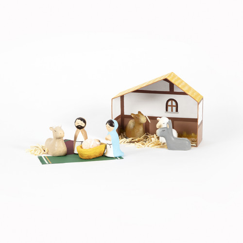 Crèche de Noël + Personnages 8 x 25 x 20 cm