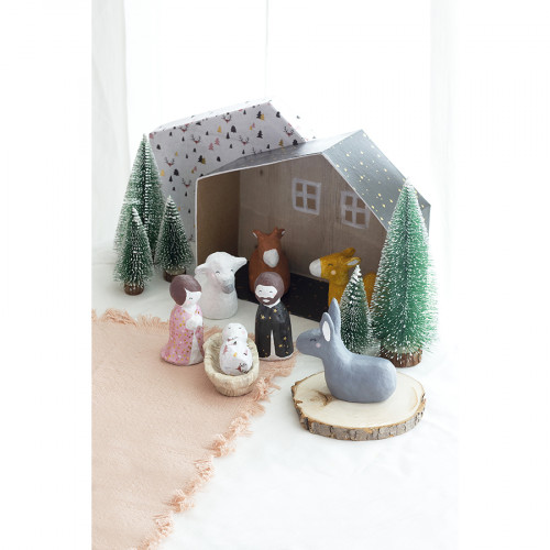 Crèche de Noël + Personnages 8 x 25 x 20 cm