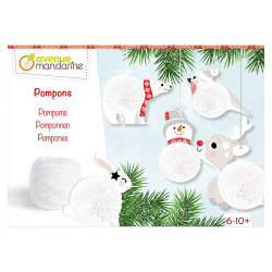 Boîte créative Pompons de Noël Blancs