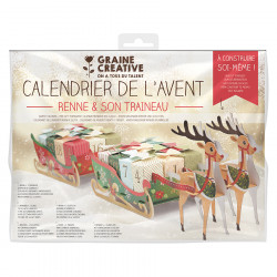 Calendrier de l'Avent à monter 15 x 55 cm Traîneau de Noël