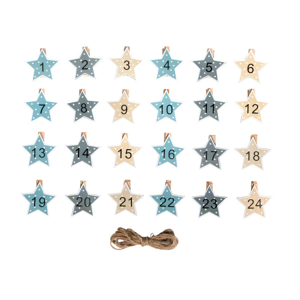 Chiffres Calendrier de l'Avent 4.5 cm Étoile