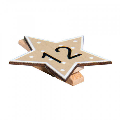 Chiffres Calendrier de l'Avent 4.5 cm Étoile