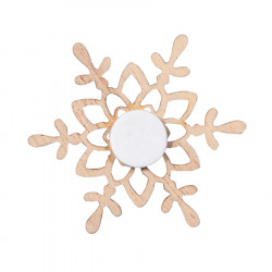 Flocon de neige adhésif en bois 4 cm 12 pcs Flocon de neige