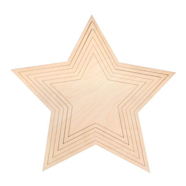 Étoile en bois 6 pcs