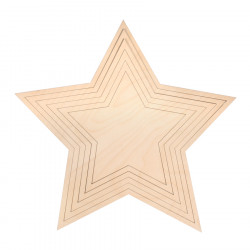 Étoile en bois 6 pcs