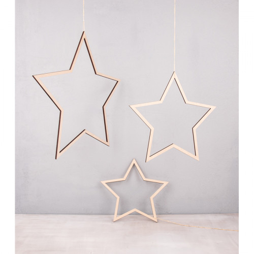 Étoile en bois 6 pcs