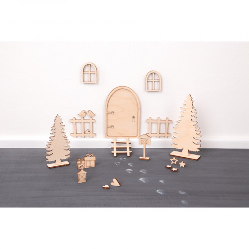 Porte en bois Lutin de Noël Nisse 26 pcs